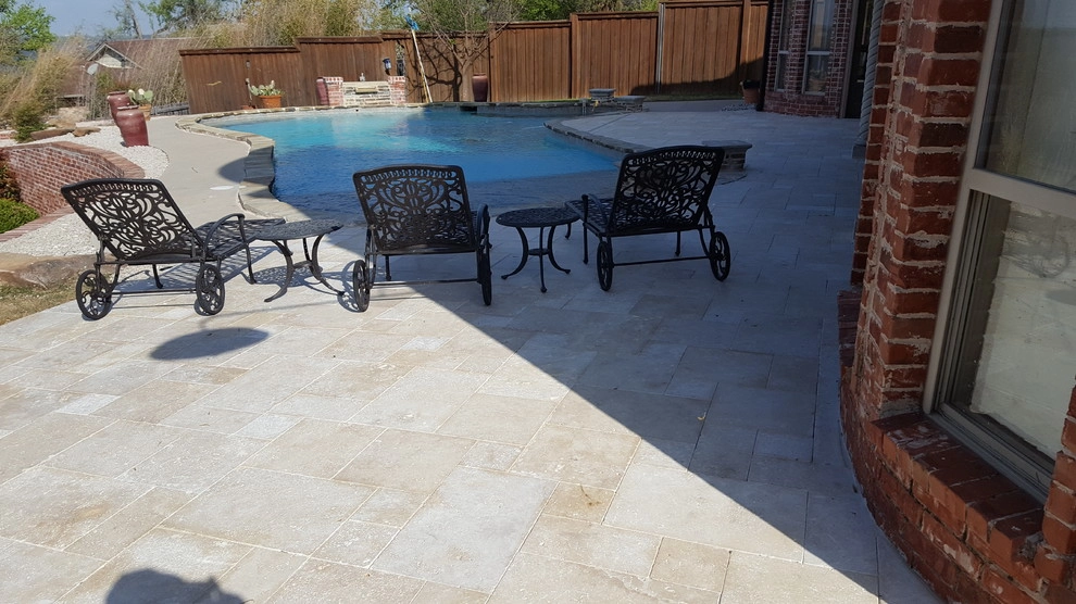 Travertine Pool Deck by Be Green Texas Lawn Care - Photo 4