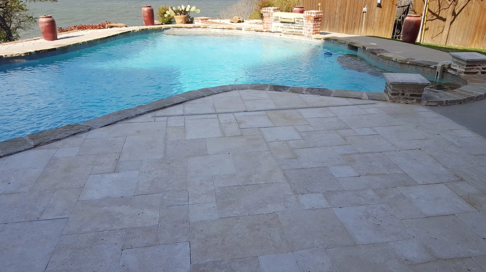 Travertine Pool Deck by Be Green Texas Lawn Care - Photo 11