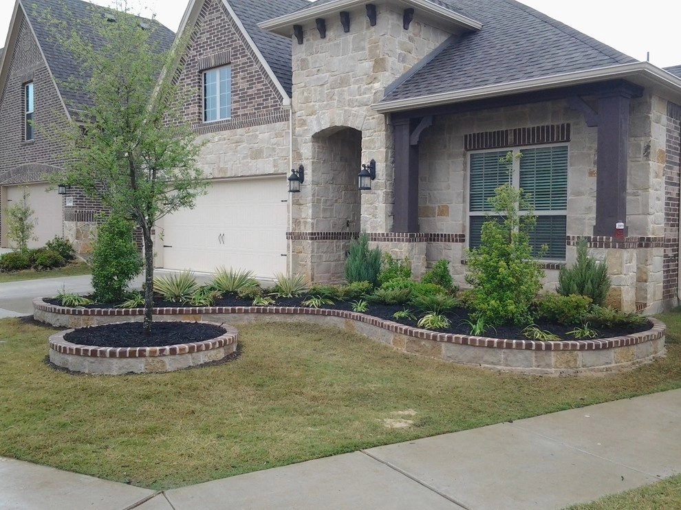 Stone Retaining Wall Flower Beds by Be Green Texas Lawn Care - Photo 18