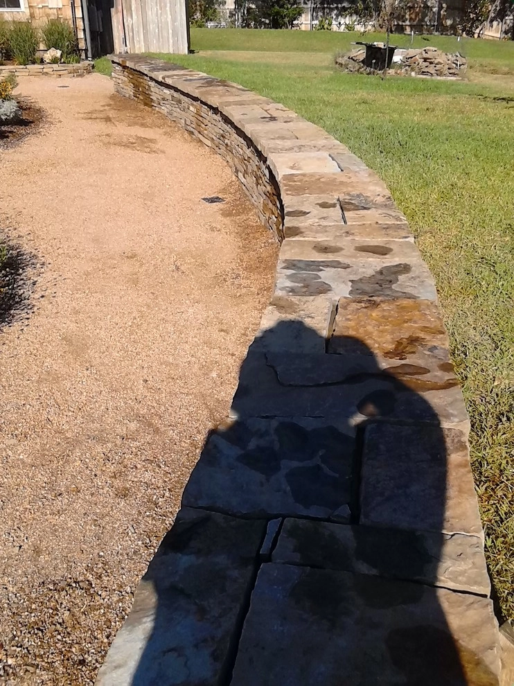 Dry Stack Retaining Wall Bench by Be Green Texas Lawn Care - Photo 2