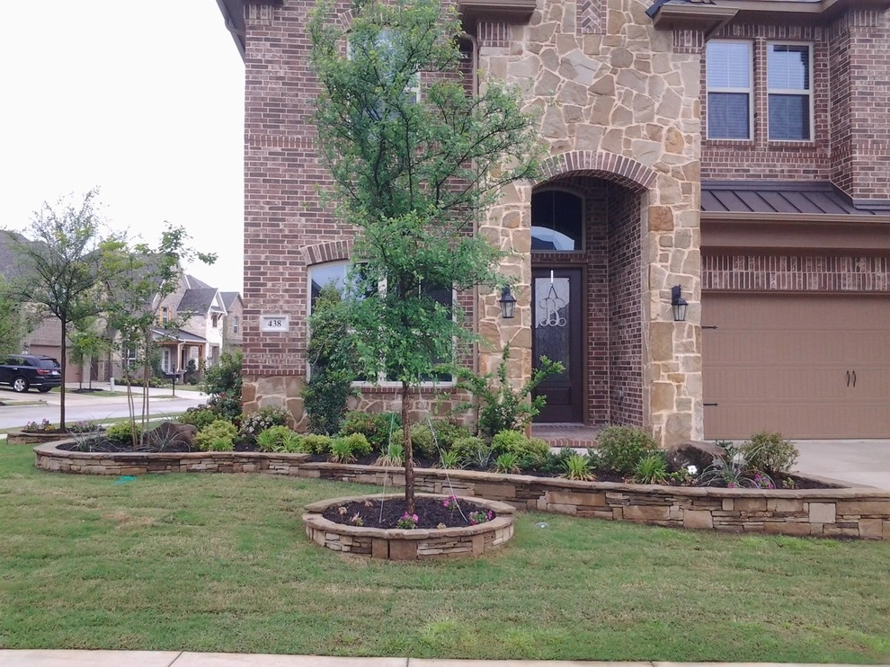 Chopstone Retaining Wall for Flower Beds by Be Green Texas Lawn Care - Photo 3