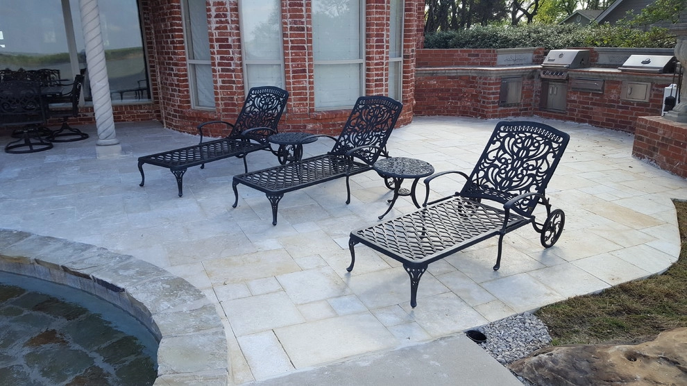Travertine Pool Deck by Be Green Texas Lawn Care - Photo 3