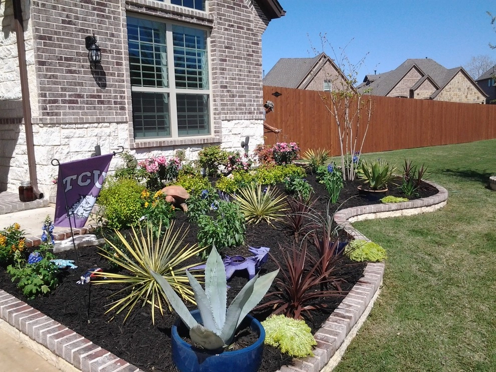 Stone Retaining Wall Flower Beds by Be Green Texas Lawn Care - Photo 16