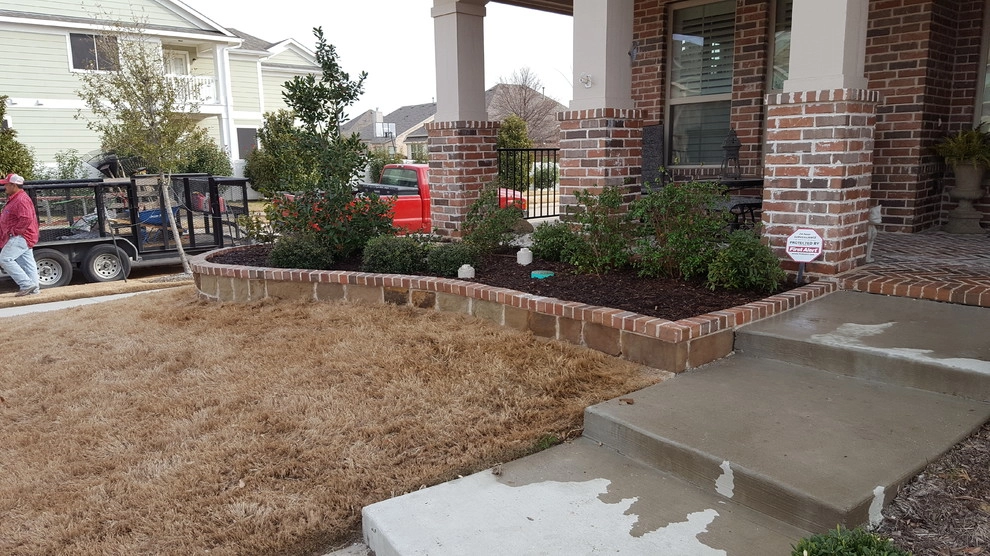 Stone Retaining Wall Flower Beds by Be Green Texas Lawn Care - Photo 15