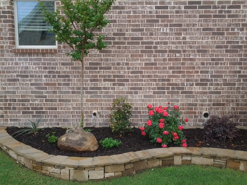 Chopstone Retaining Wall for Flower Beds by Be Green Texas Lawn Care - Photo 15