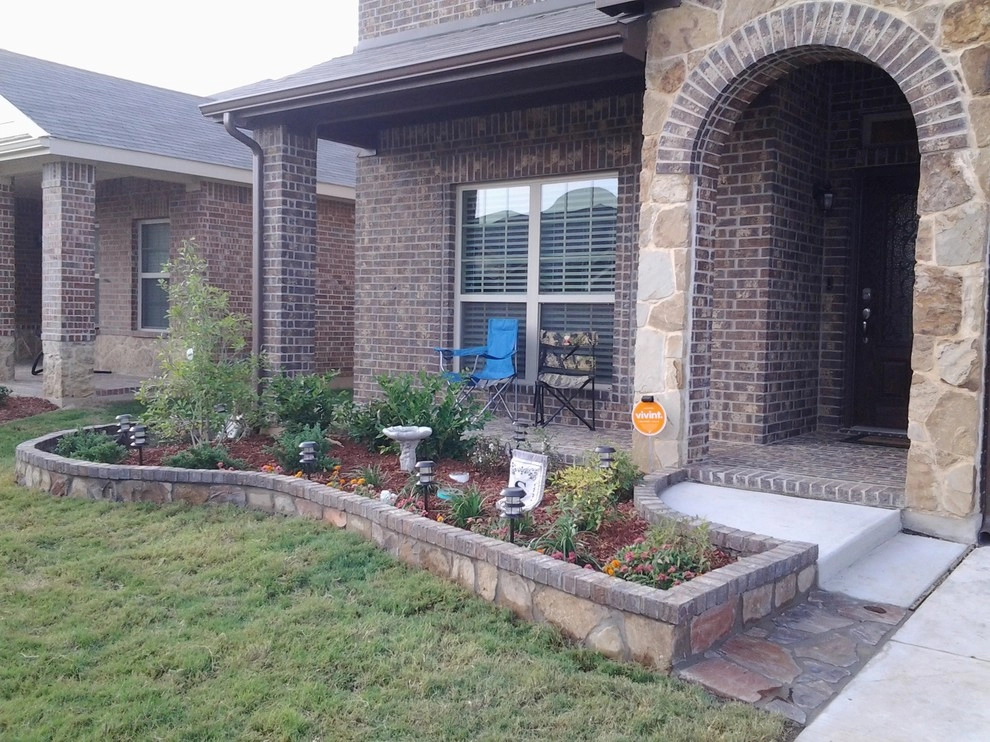 Stone Retaining Wall Flower Beds by Be Green Texas Lawn Care - Photo 14
