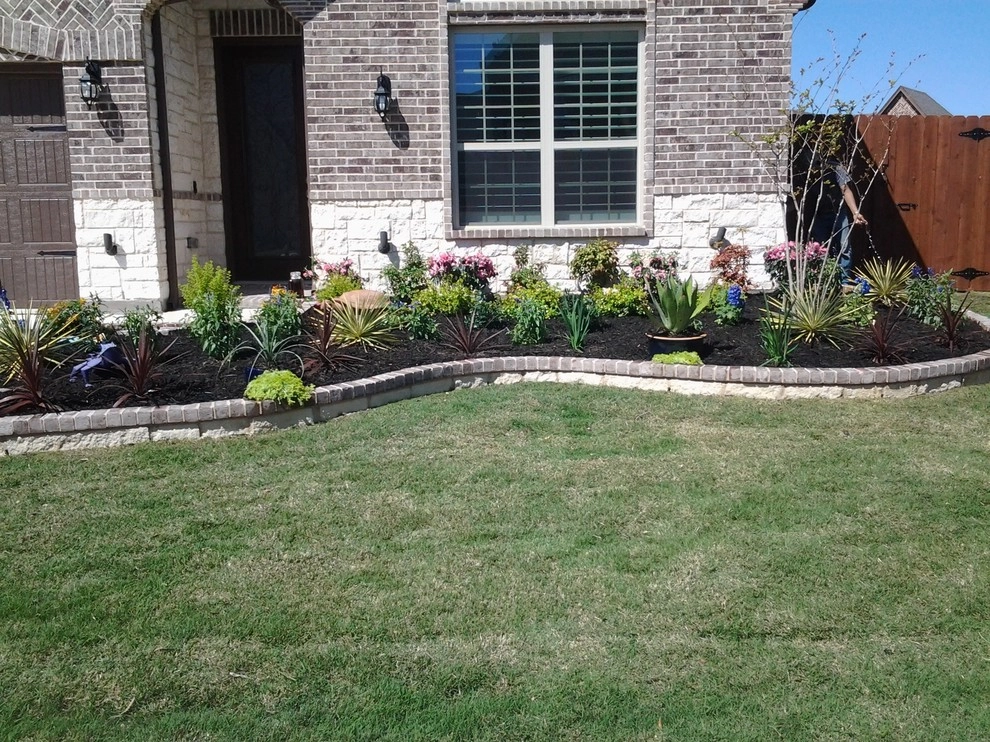 Stone Retaining Wall Flower Beds by Be Green Texas Lawn Care - Photo 20