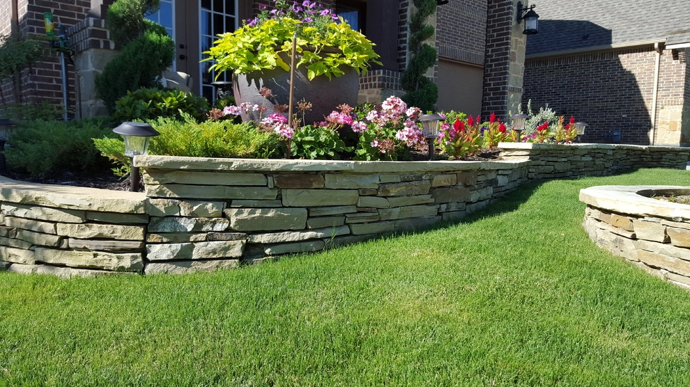 Chopstone Retaining Wall for Flower Beds by Be Green Texas Lawn Care - Photo 12