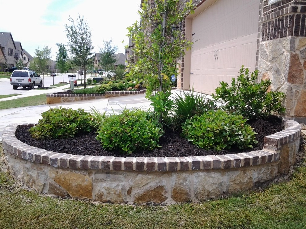 Stone Retaining Wall Flower Beds by Be Green Texas Lawn Care - Photo 9