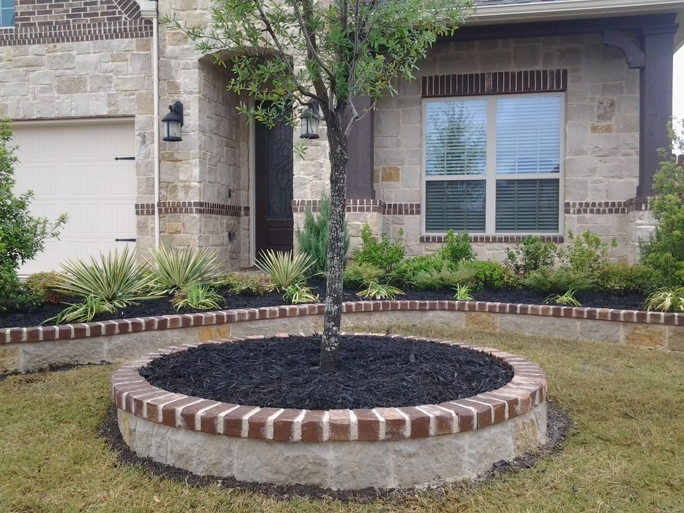 Stone Retaining Wall Flower Beds by Be Green Texas Lawn Care - Photo 2