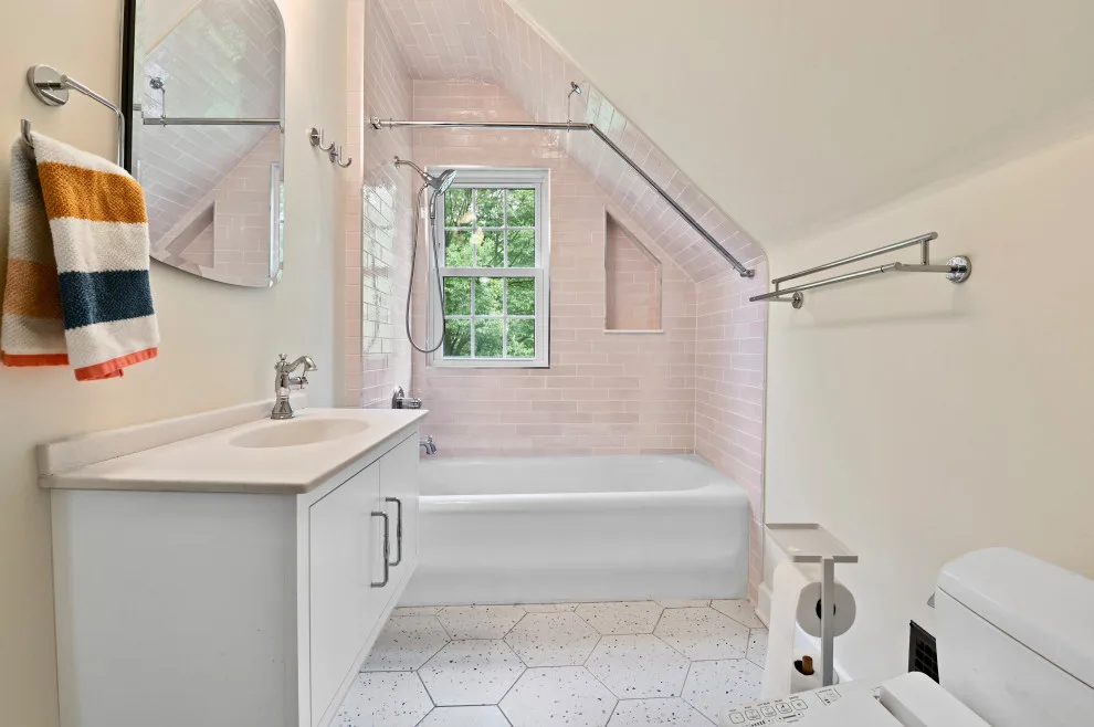 Pink Bathroom Renovation in Broad Ripple by The Lifestyle Group Inc. - Photo 7