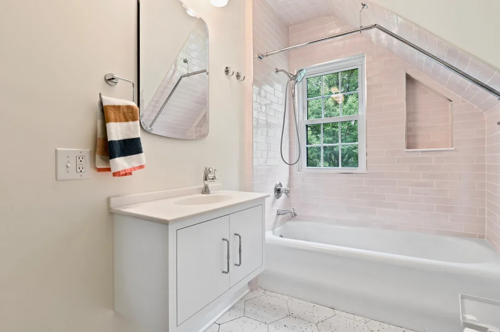 Pink Bathroom Renovation in Broad Ripple by The Lifestyle Group Inc. - Photo 4