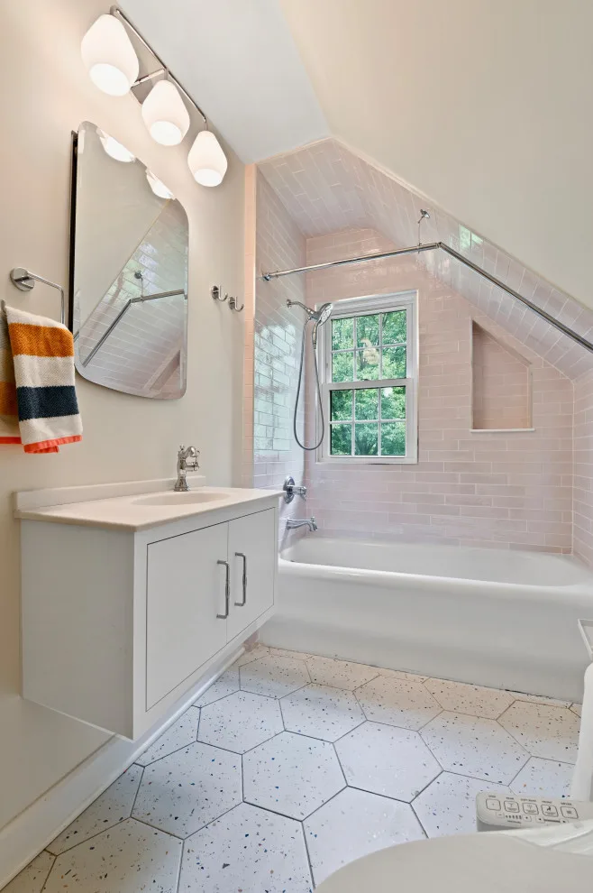 Pink Bathroom Renovation in Broad Ripple by The Lifestyle Group Inc. - Photo 5