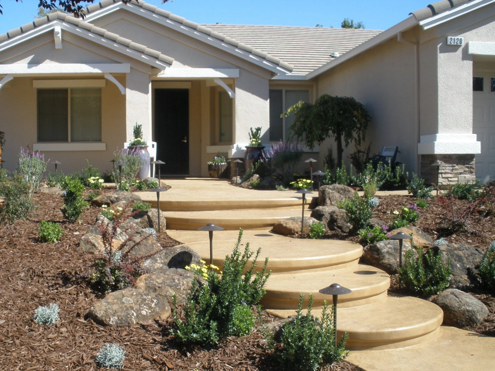 Stunning Curved Stamped Concrete Walkway by Bluestar Landscape Designers - Photo 3