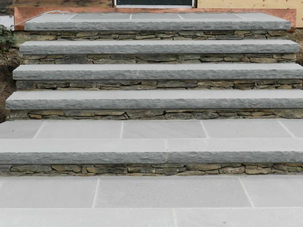 Stone Stairs and Raised Stone Wall Planter by Bolton Landscape Design & Masonry Inc - Photo 6