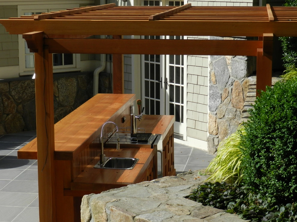 Cedar Bar and Arbor + Bocce Court by Bolton Landscape Design & Masonry Inc - Photo 11