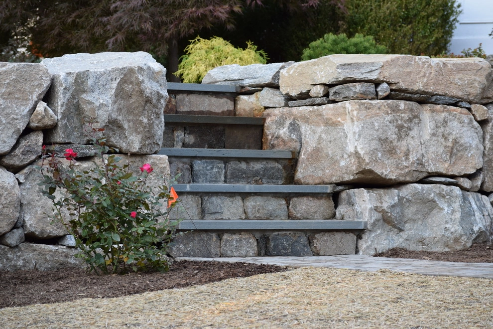 Boulder Retaining Wall & Terraced Landscaping by Bolton Landscape Design & Masonry Inc - Photo 17