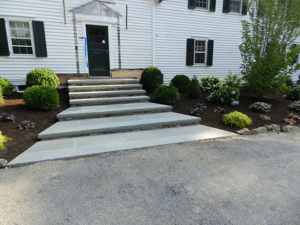 Stone Stairs and Raised Stone Wall Planter by Bolton Landscape Design & Masonry Inc - Photo 5