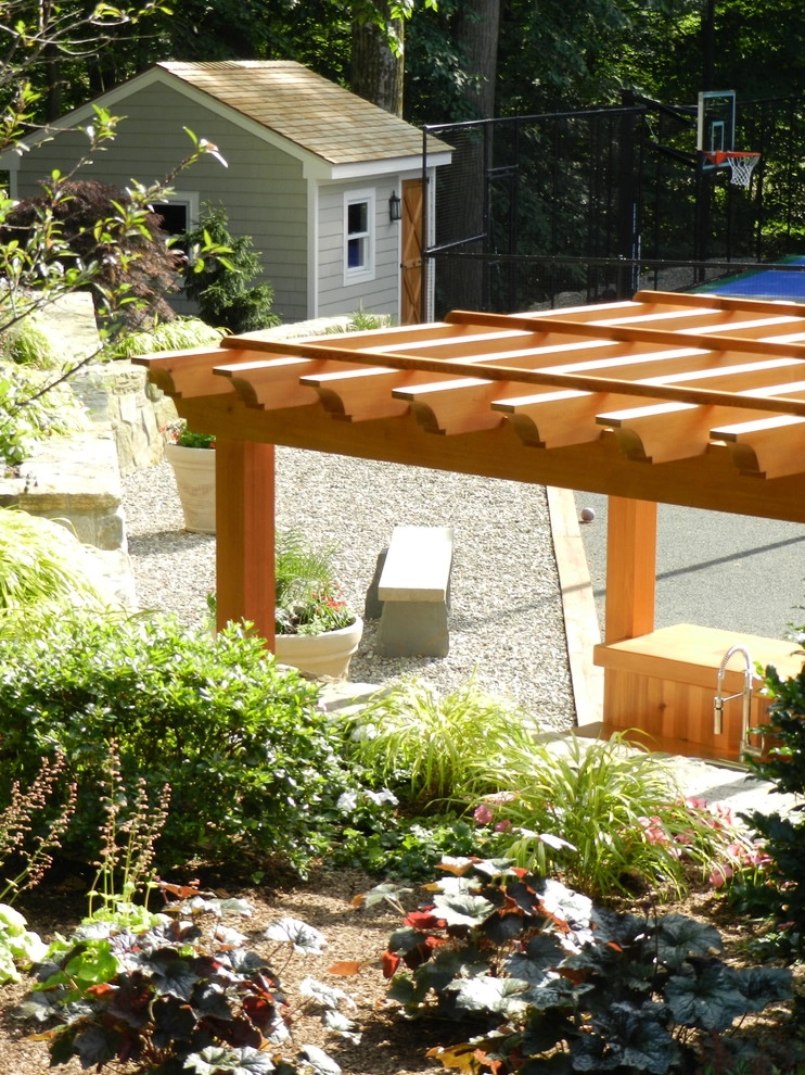 Cedar Bar and Arbor + Bocce Court by Bolton Landscape Design & Masonry Inc - Photo 17