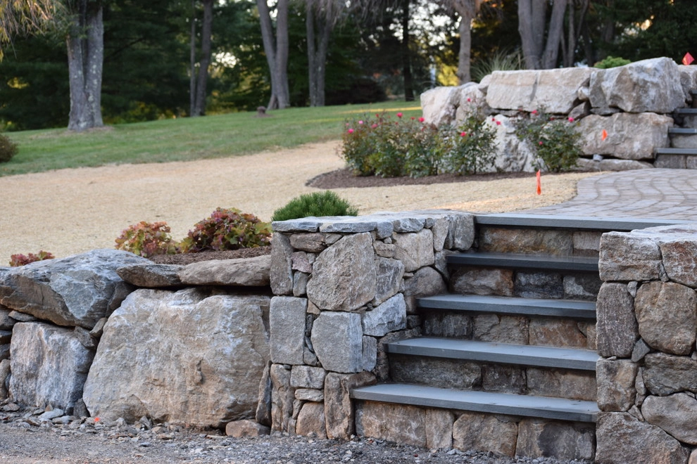 Boulder Retaining Wall & Terraced Landscaping by Bolton Landscape Design & Masonry Inc - Photo 3