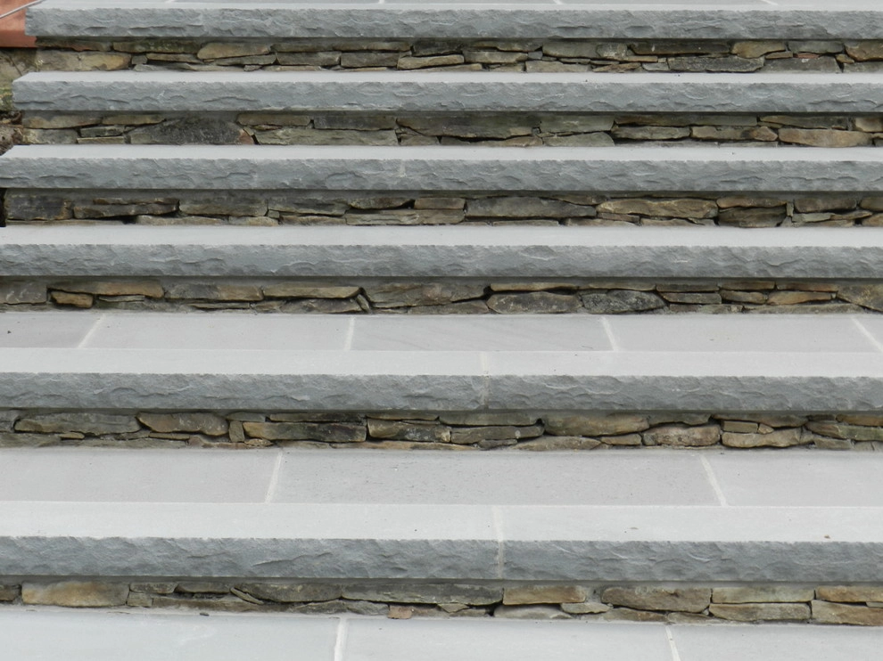 Stone Stairs and Raised Stone Wall Planter by Bolton Landscape Design & Masonry Inc - Photo 9