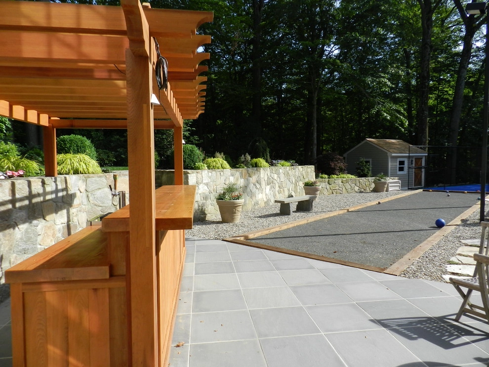 Cedar Bar and Arbor + Bocce Court by Bolton Landscape Design & Masonry Inc - Photo 2