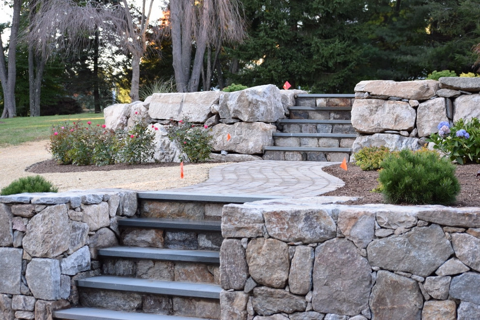 Boulder Retaining Wall & Terraced Landscaping by Bolton Landscape Design & Masonry Inc - Photo 8