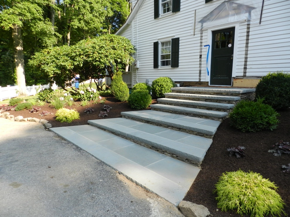 Stone Stairs and Raised Stone Wall Planter by Bolton Landscape Design & Masonry Inc - Photo 3