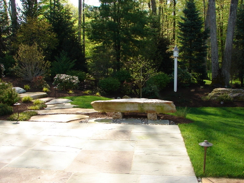 Spa Patio, Stepping Stones and Stone Bench by Bolton Landscape Design & Masonry Inc - Photo 3