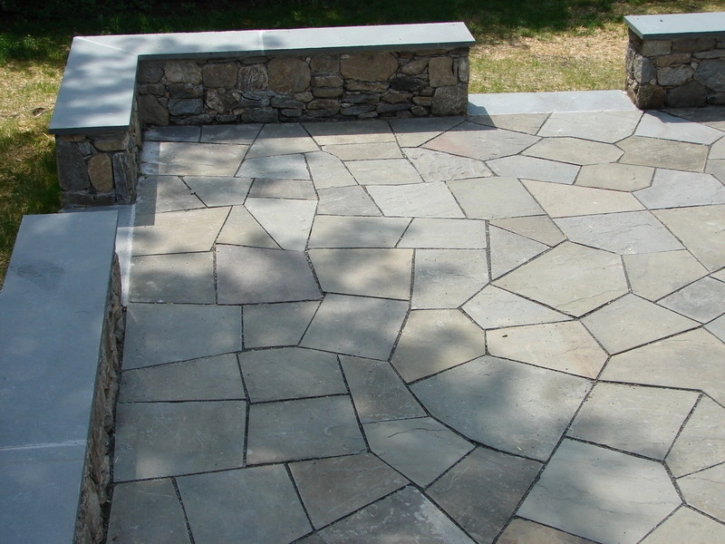 Mosaic Flagstone Patio, Seat Wall by Bolton Landscape Design & Masonry Inc - Photo 2