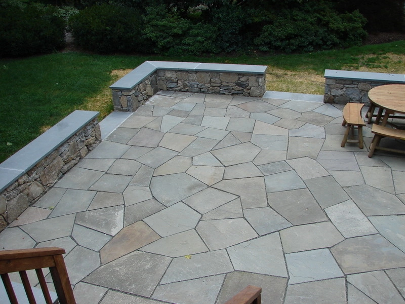 Mosaic Flagstone Patio, Seat Wall by Bolton Landscape Design & Masonry Inc - Photo 4