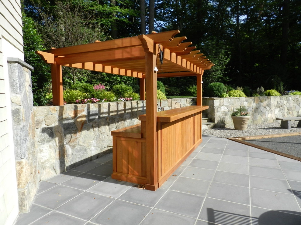 Cedar Bar and Arbor + Bocce Court by Bolton Landscape Design & Masonry Inc - Photo 22