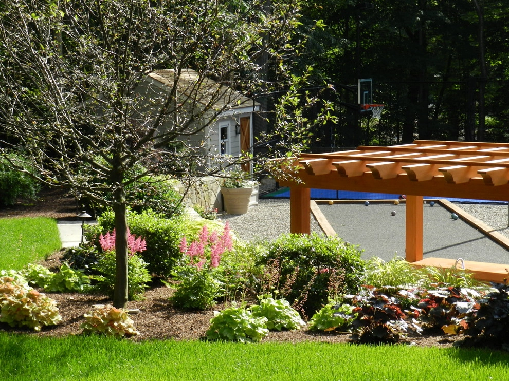Cedar Bar and Arbor + Bocce Court by Bolton Landscape Design & Masonry Inc - Photo 26