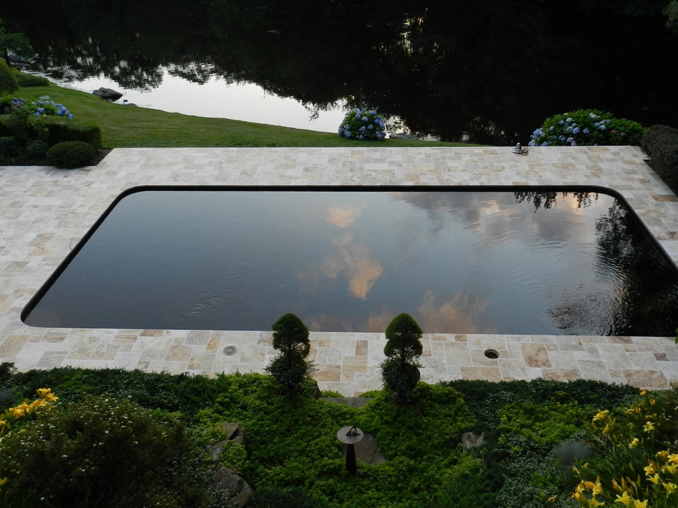 Travertine Pool Deck by Bolton Landscape Design & Masonry Inc - Photo 2