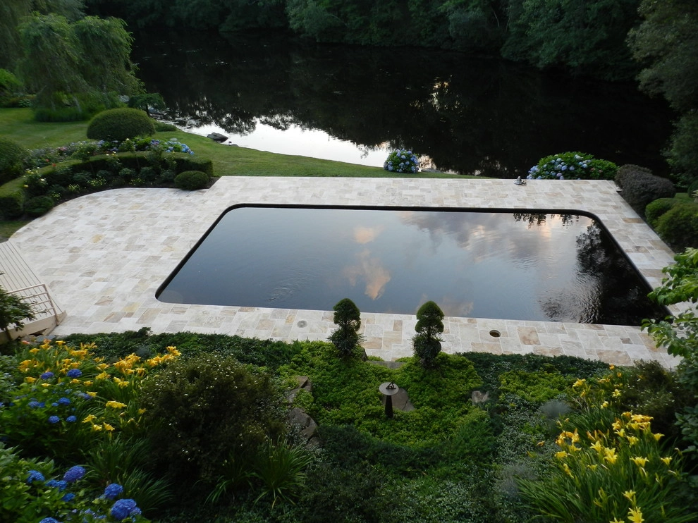 Travertine Pool Deck by Bolton Landscape Design & Masonry Inc - Photo 3