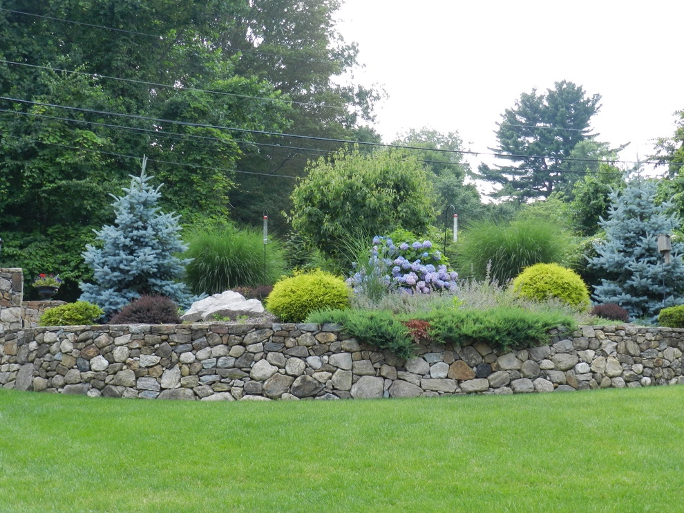 Driveway Entry Pillars, Stone Wall and Landscaping by Bolton Landscape Design & Masonry Inc - Photo 3