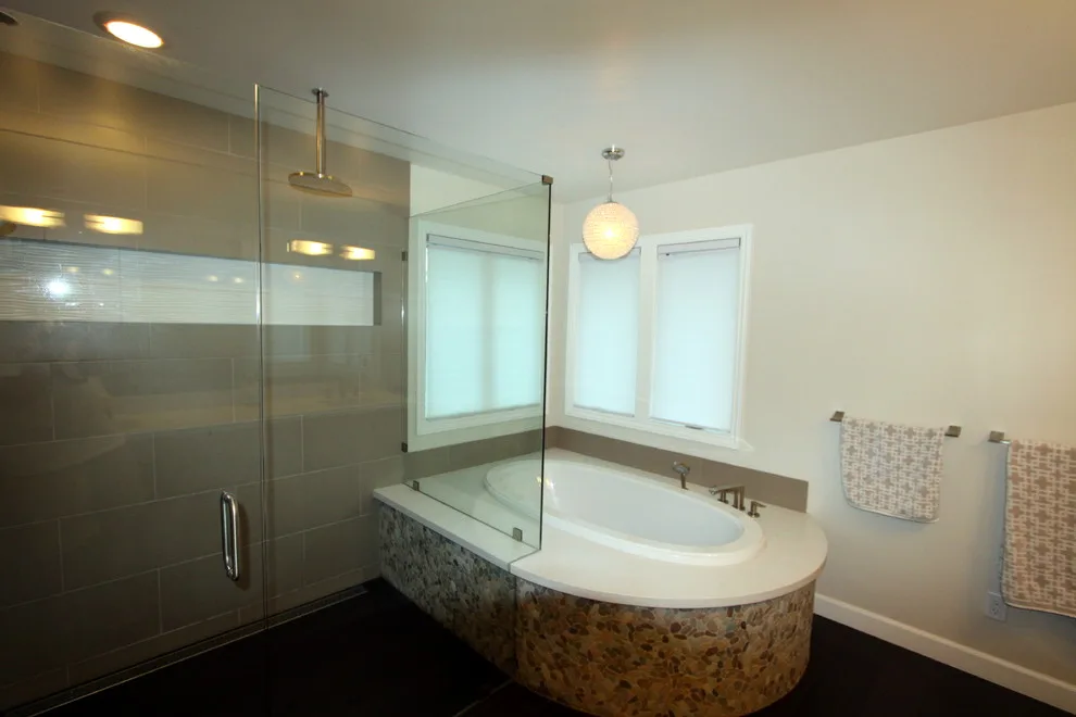 Modern Bathroom Extension by Nunley Custom Homes - Photo 7