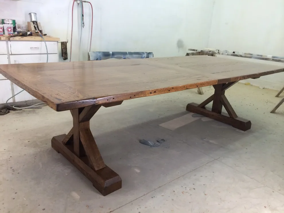 Bespoke Reclaimed Oak Table from the 1800s by K.E. Dittmar Company Incorporated - Photo 2