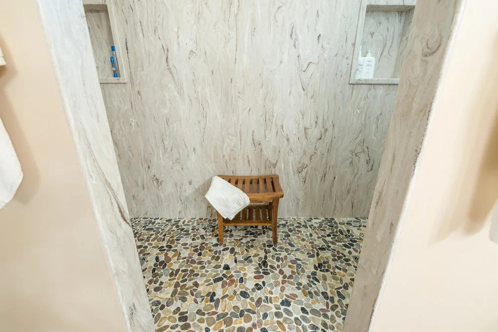 Bespoke Bathroom Renovation Featuring Corian® Walk-in Shower by First Choice Home Remodeling - Photo 3