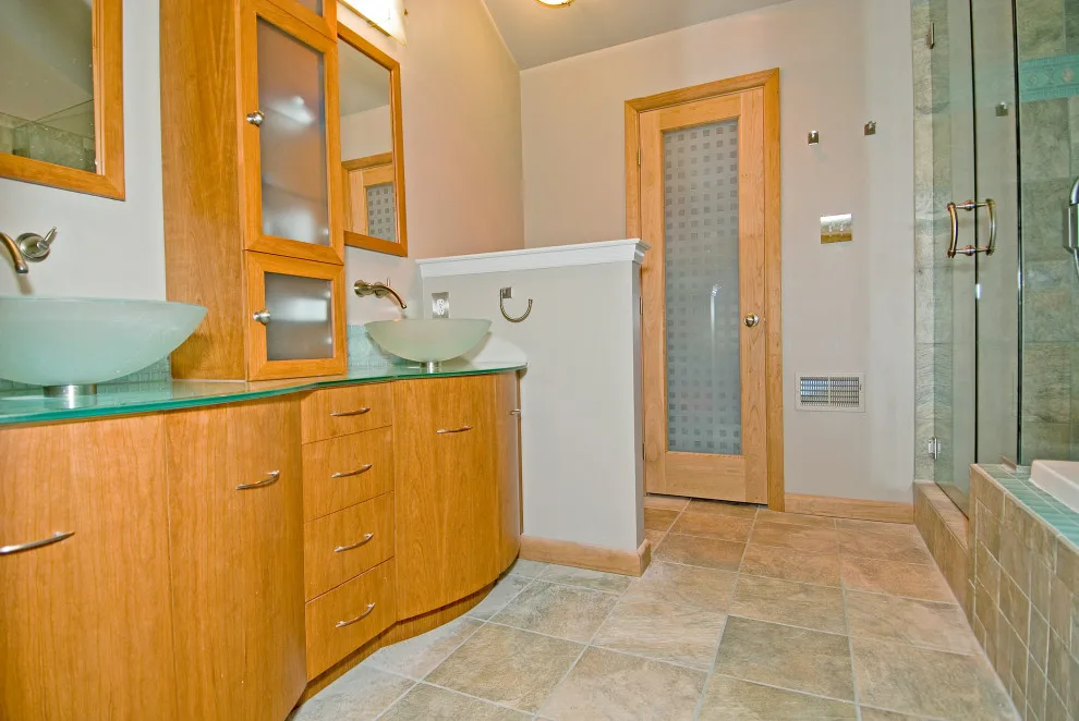 Bespoke Bathroom Renovation Featuring Glass Sinks by Doylestown Builders - Photo 11