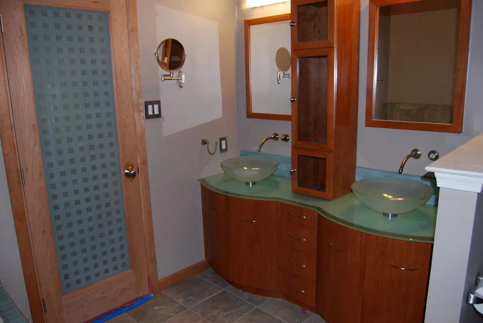 Bespoke Bathroom Renovation Featuring Glass Sinks by Doylestown Builders - Photo 5