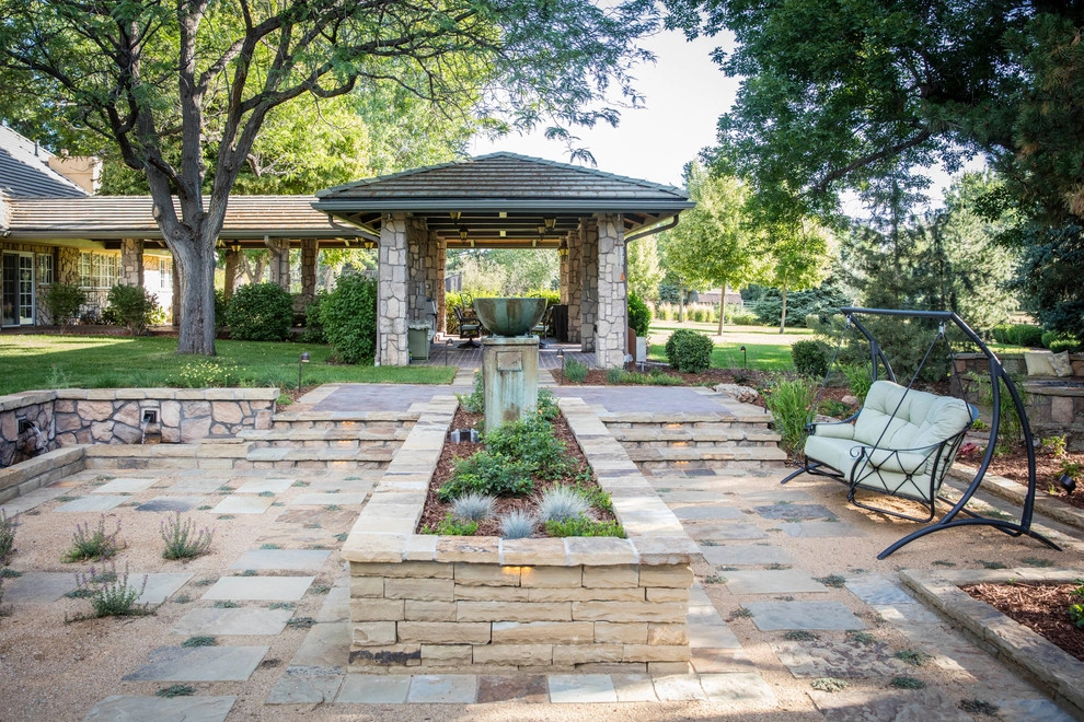 Mediterranean Sunken Patio in Littleton by C&H Landscaping - Photo 11