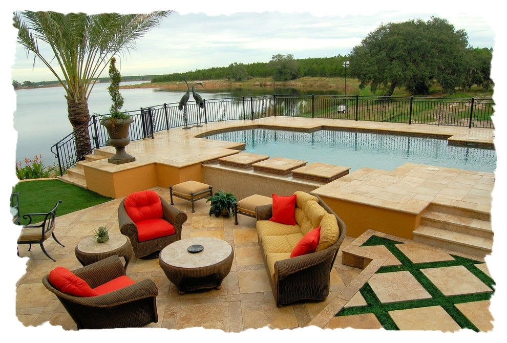 Travertine Pool Decks by Booths Cobblestones - Photo 2