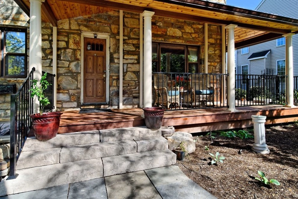 Front yard entry, steps, retaining walls and porch by Classic Stonescaping & Gardens - Photo 2