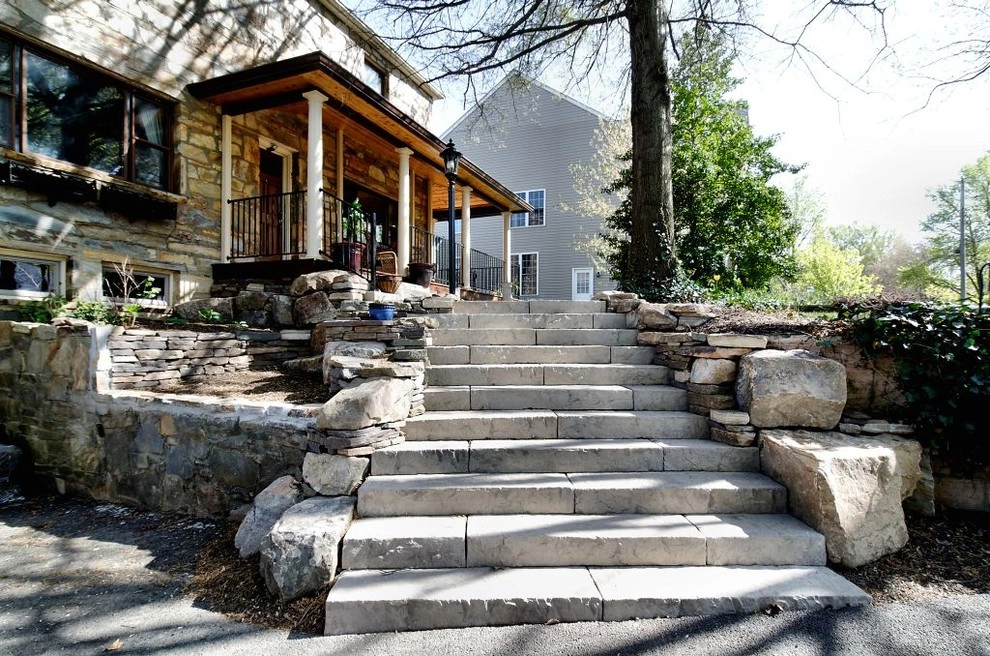 Front yard entry, steps, retaining walls and porch by Classic Stonescaping & Gardens - Photo 3