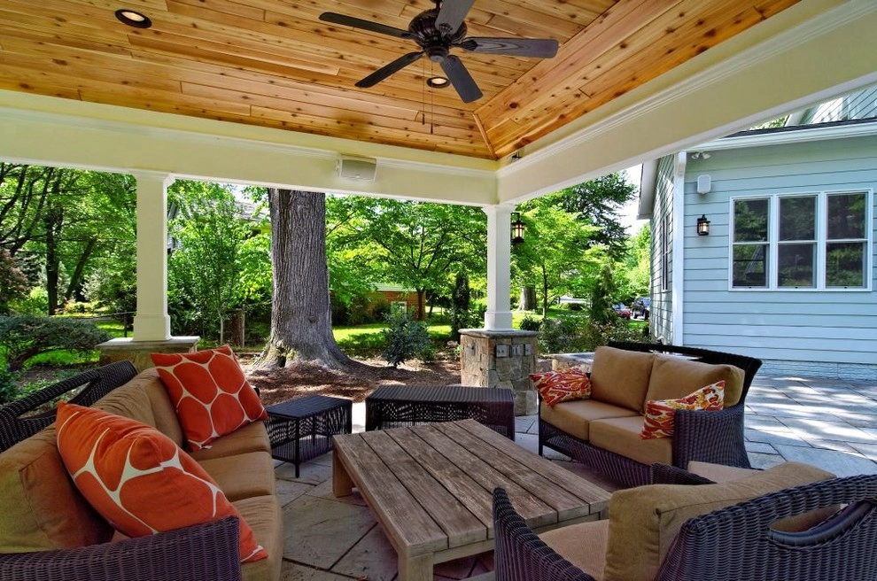 Backyard Pavillon with patio and fire pit by Classic Stonescaping & Gardens - Photo 4