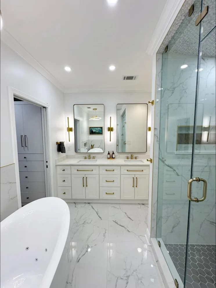 Modern Master Bathroom at Hunters Hollow by R & E Remodeling - Photo 5