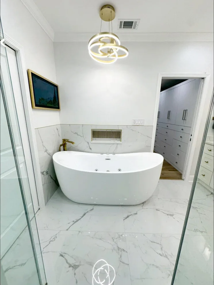 Modern Master Bathroom at Hunters Hollow by R & E Remodeling - Photo 9