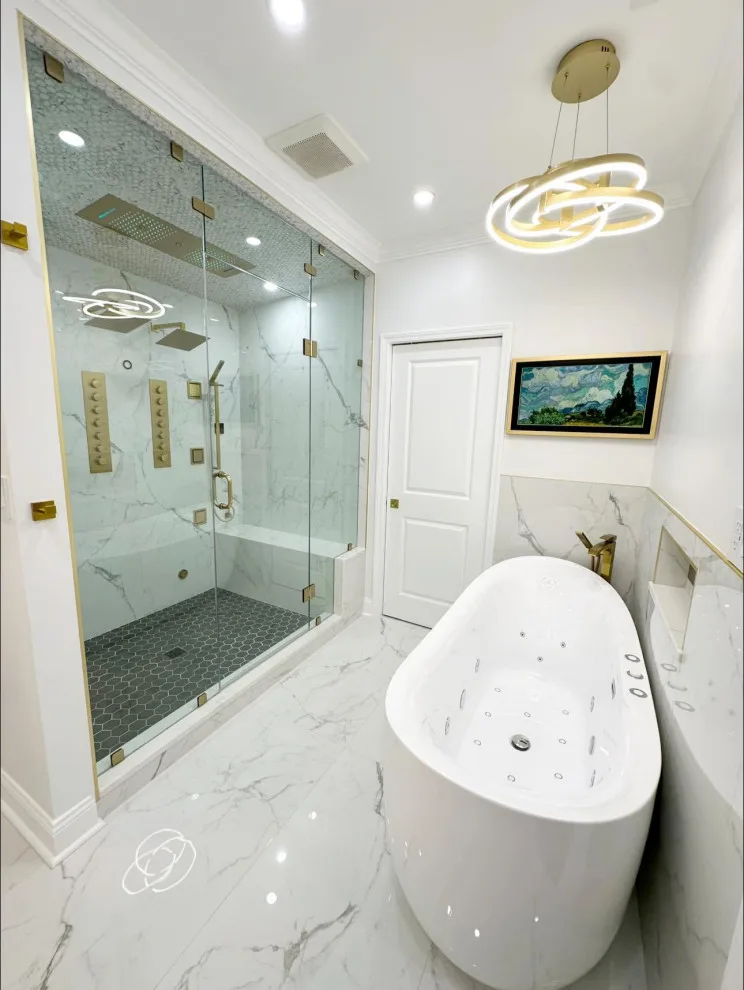 Modern Master Bathroom at Hunters Hollow by R & E Remodeling - Photo 4