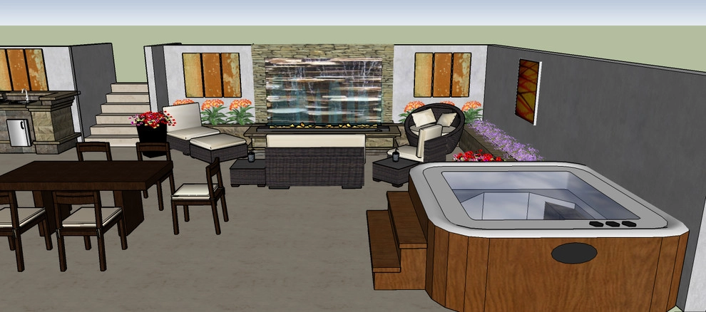 Forced Walkout Basement Outdoor Courtyard by Colorado Vista Landscape Design, Inc. - Photo 6